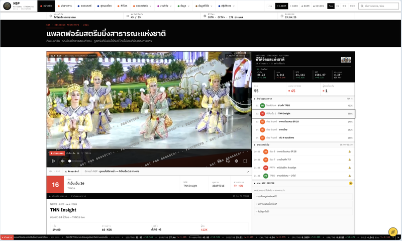 National Streaming Platform — Thai broadcaster prototype V2.1
