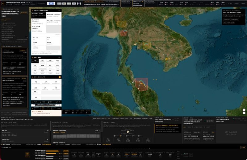 Geopolitical Watch — Thailand tri-border command dashboard